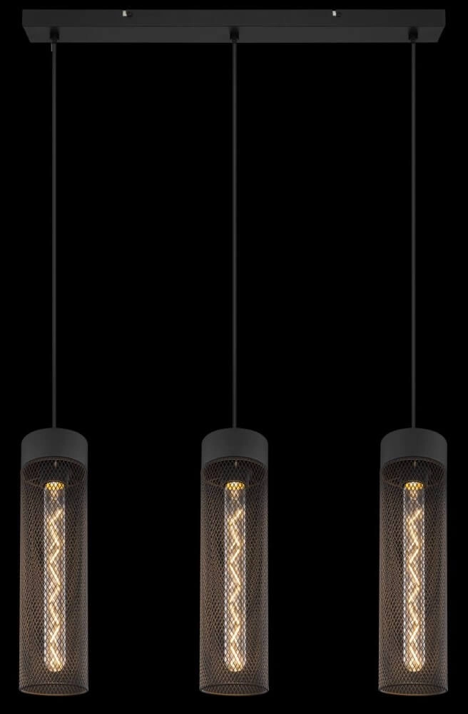 Lampe suspendue 3 lumières Hans noir Globo 9007371432516