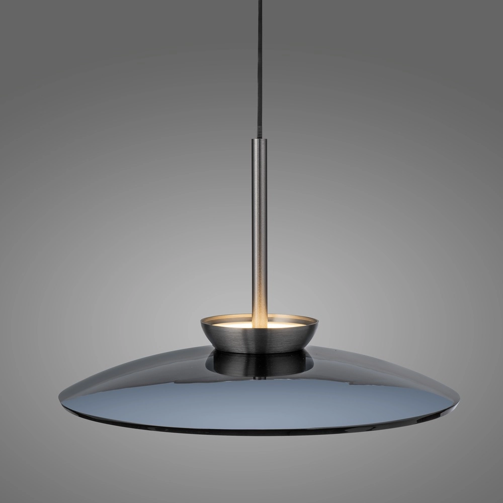 Lampe pendante Ø 50cm Pure E-Moon avec du verre fumé Paul Neuhaus 4012248386361