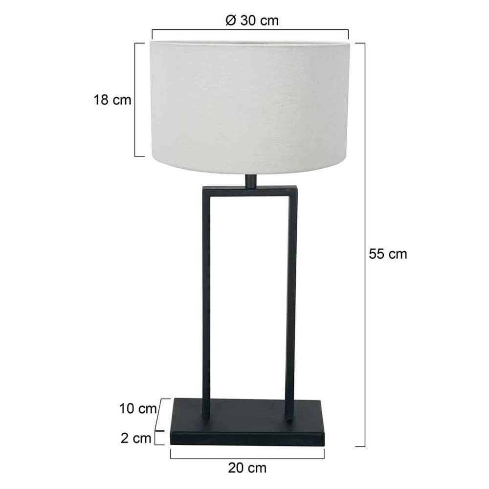 Lampe de table 55cm Stang avec capuchon blanc Steinhauer 8712746173970
