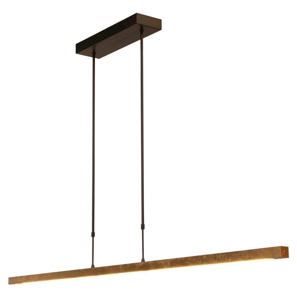 Lampe suspendue noire Real 3 avec de l'or 160cm