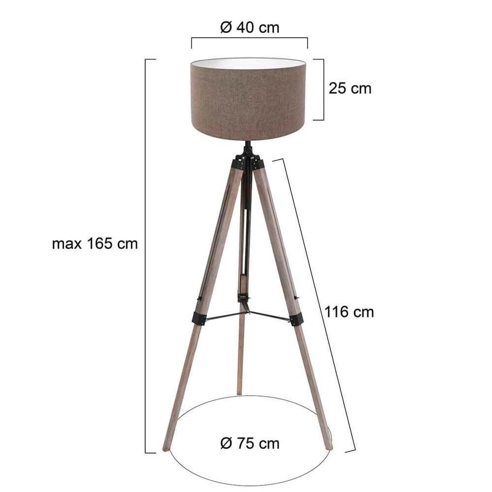 Lampadaire trépied Triek avec capot gris Steinhauer 8712746176094
