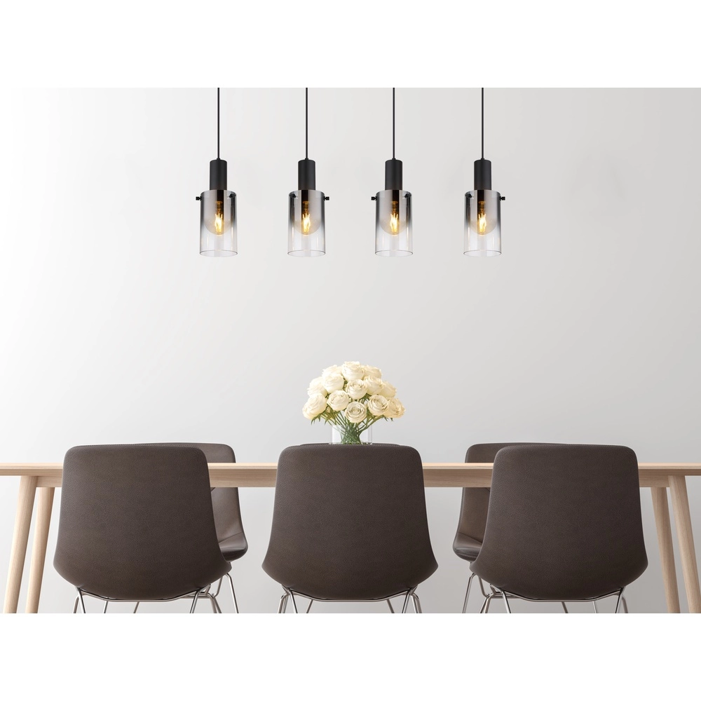 Lampe suspendue à 4 lumières Florentina Design noir Globo 9007371457236