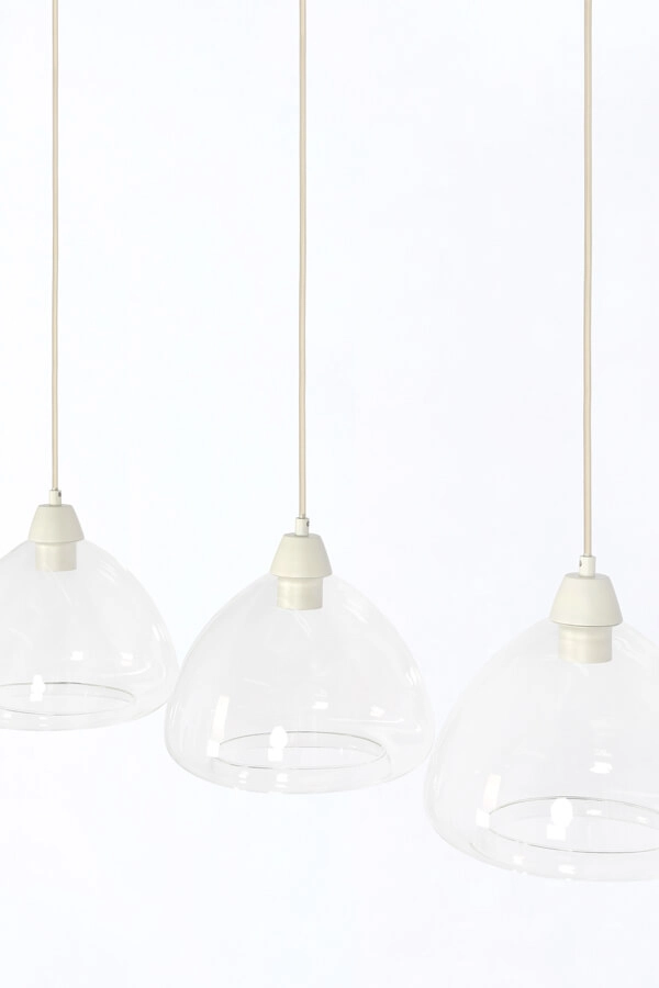 Suspension 3 lumières Bisho Design crème 94cm Light & Living 8717807743314