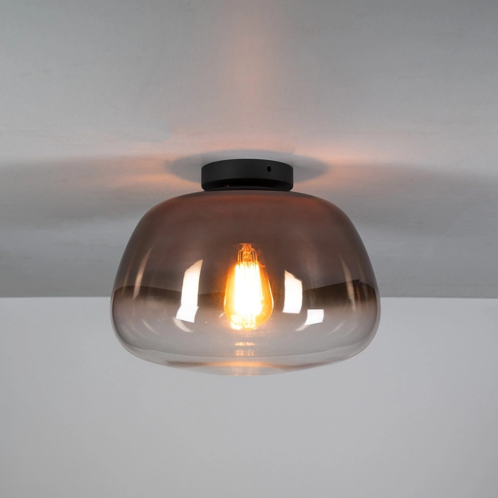 Lampe de plafond en verre Pulse Ø 36cm - verre cuivré