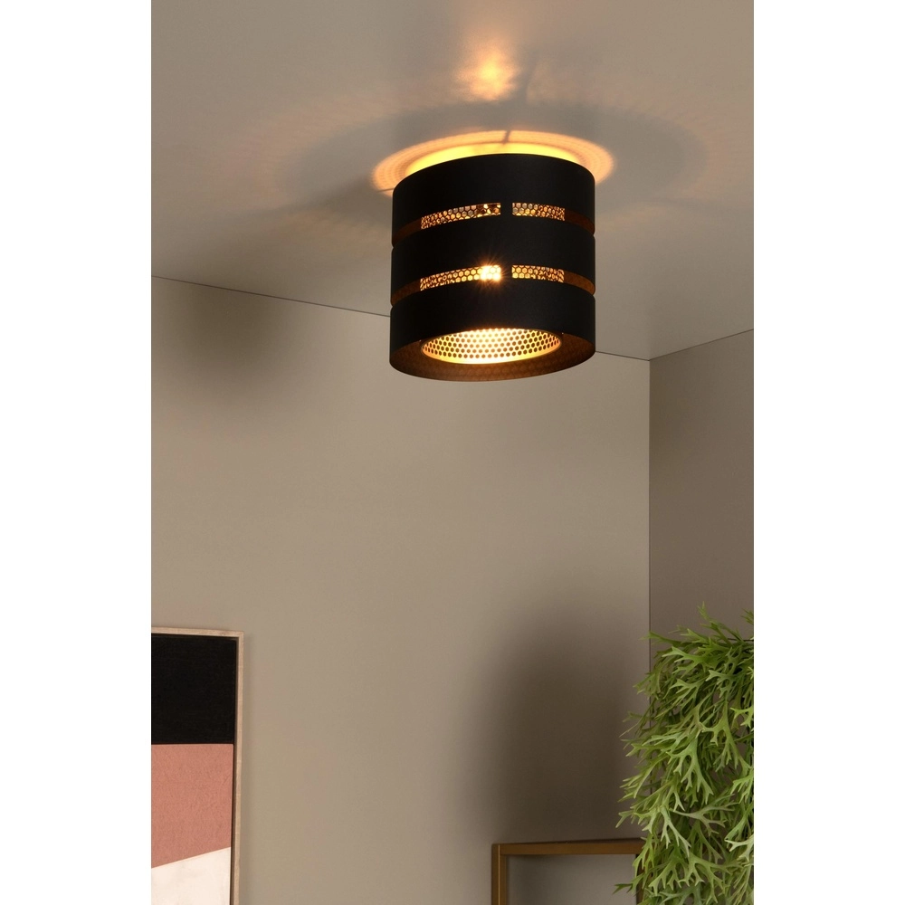 Lampe de plafond Rosas Ø 26 cm noir avec or Lucide 5411212211804