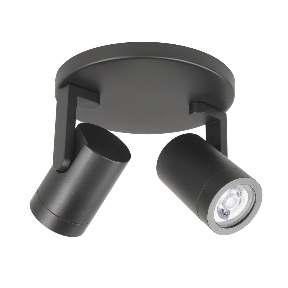 Spot monté en surface Halo Spot Noir 2 lumières rond Spot monté en surface Halo Spot Noir 2 lumières rond