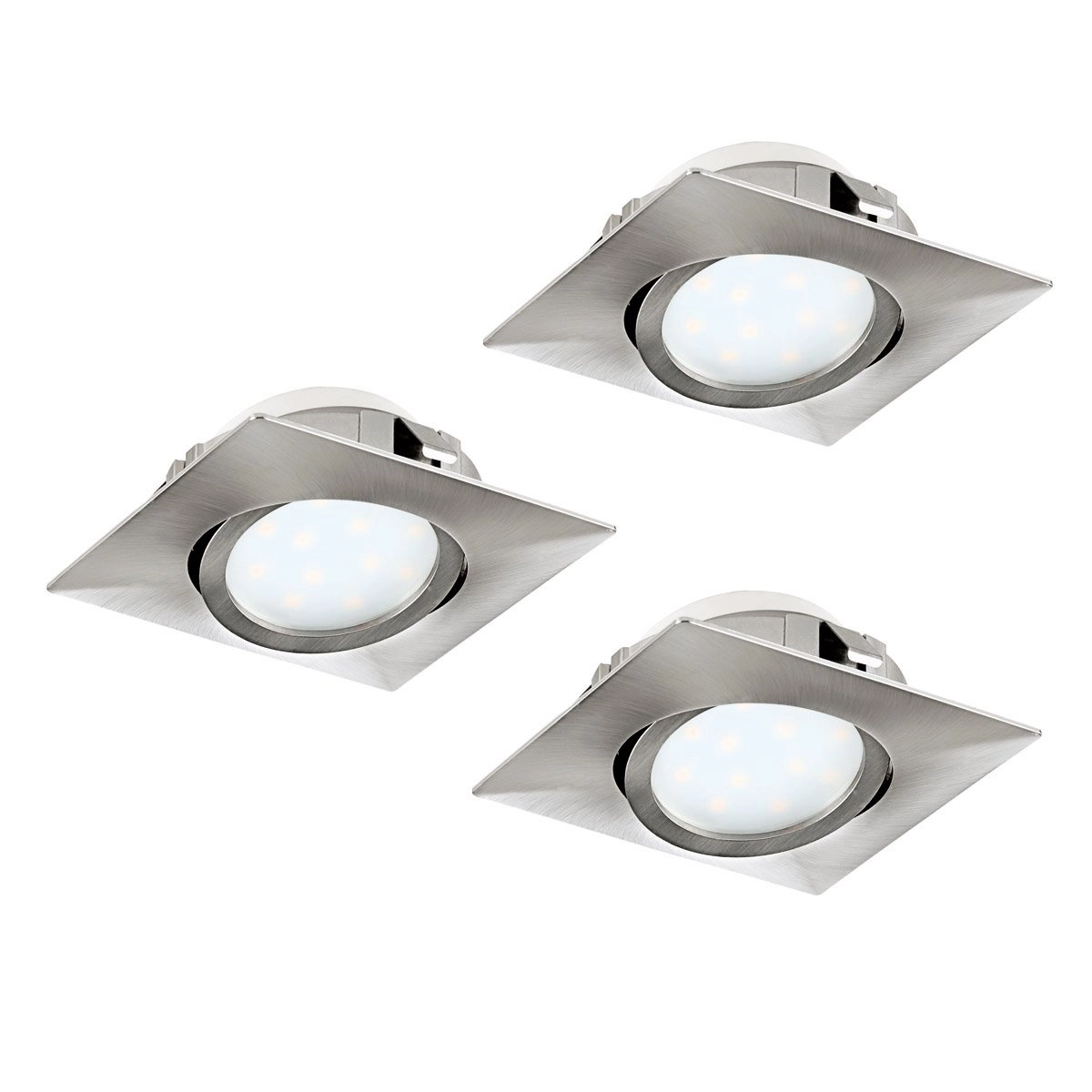 Spot de plafond LED Pineda Square (3x) 3x6w - 3000K - 8,4cm nickel
