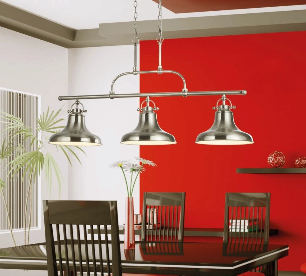 Lampe suspendue pour salle à manger Dallas argent mat Searchlight 5053423137186