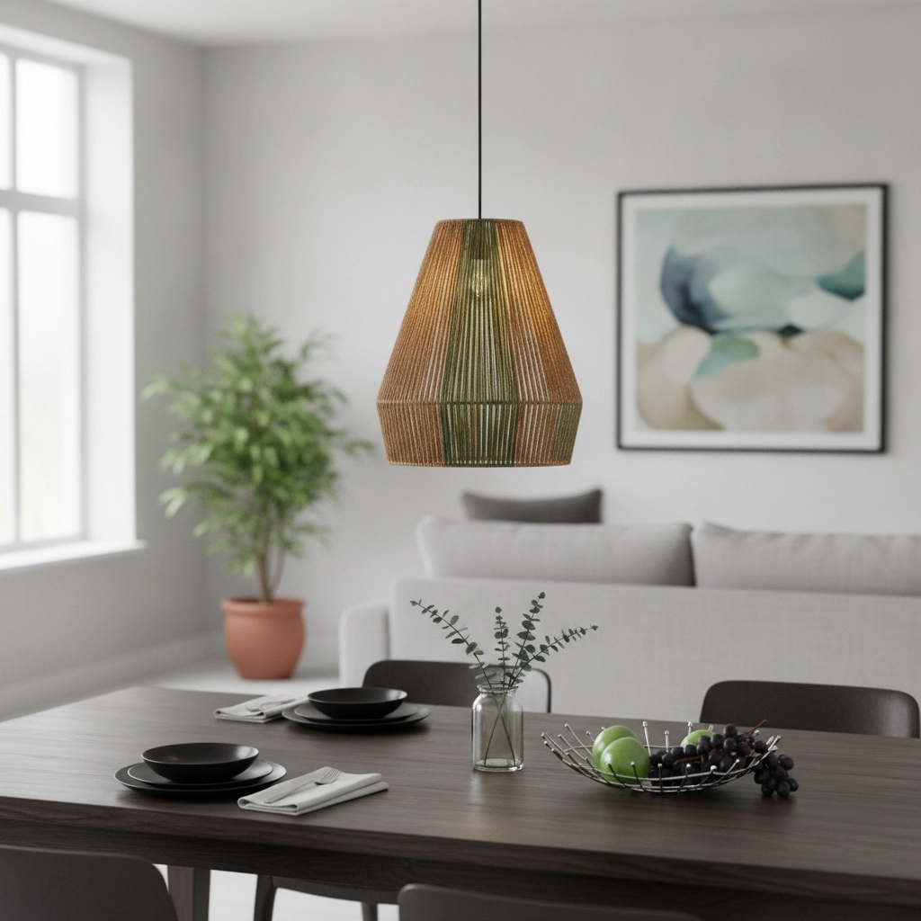 Suspension Dena Ø 39cm marron avec vert