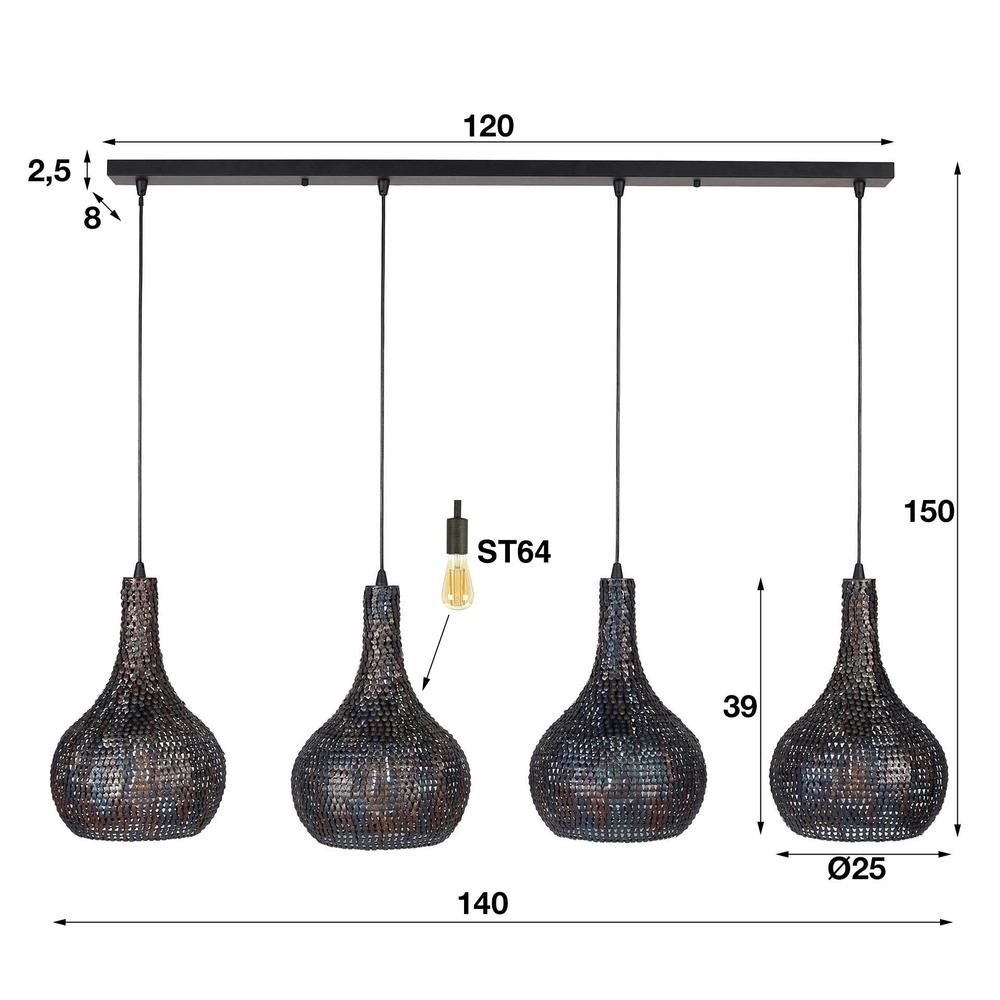 Suspension 4L Armor 4x Ø 25cm Lyora 8716803512900