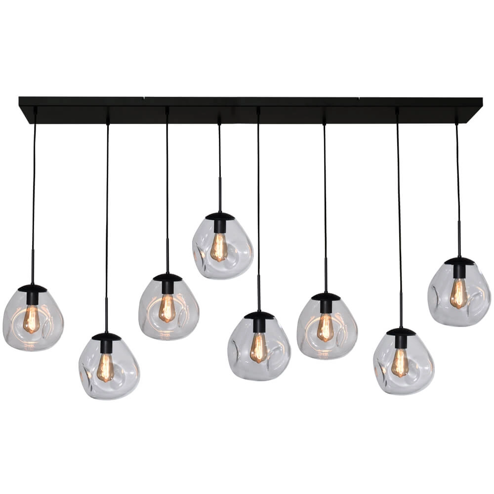 Lampe suspendue Lava 8x verre transparent Ø 24cm Lampe suspendue Lava 8x verre transparent Ø 24cm