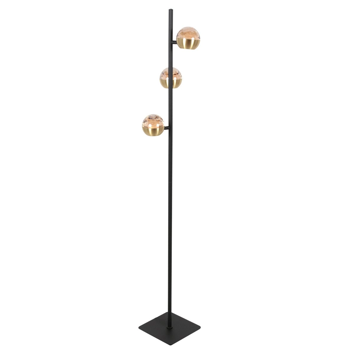 Lampe sur pied à LED Belluno Laiton 3-léger - verre