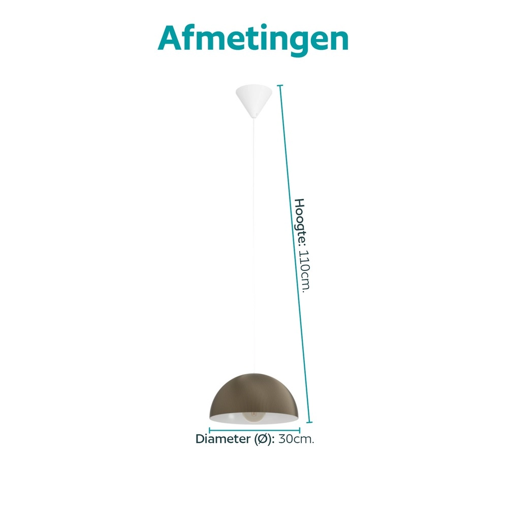 Lampe pendante de conception Gaetano 2 bronze avec blanc Ø 30 cm Eglo 9008606391592
