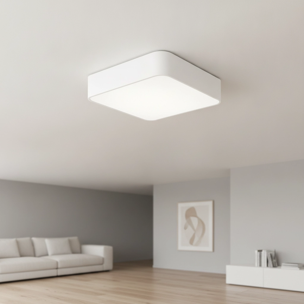 Plafonnier carré Ragu blanc 46cm