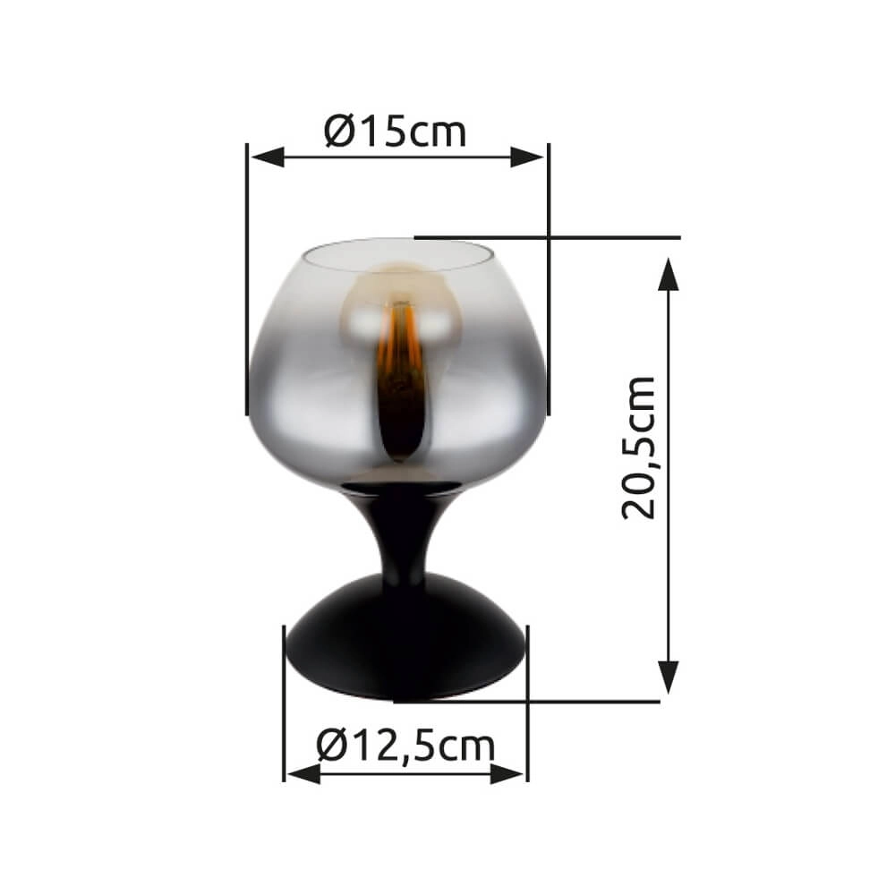 Lampe de table noire Maxy Ø 15cm Globo 9007371474134