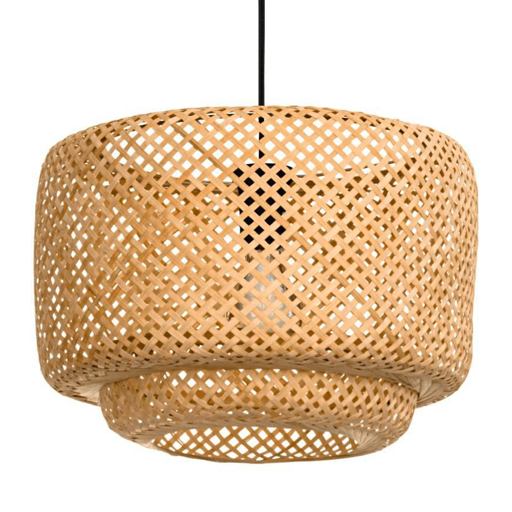 Lampe suspendue Hettonle avec abat-jour en rotin