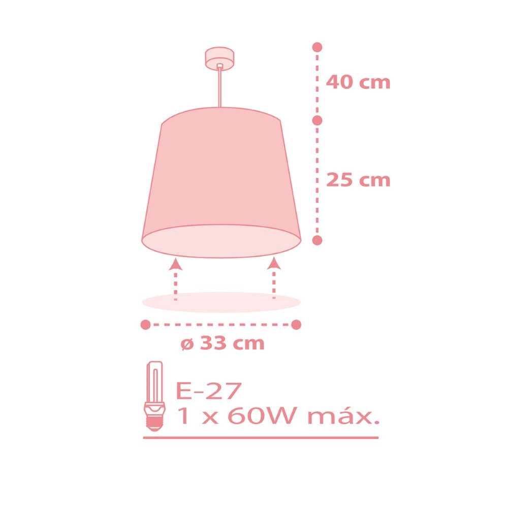 Lampe suspendue chambre d'enfant Star Light rose tendre Dalber 8420406001296