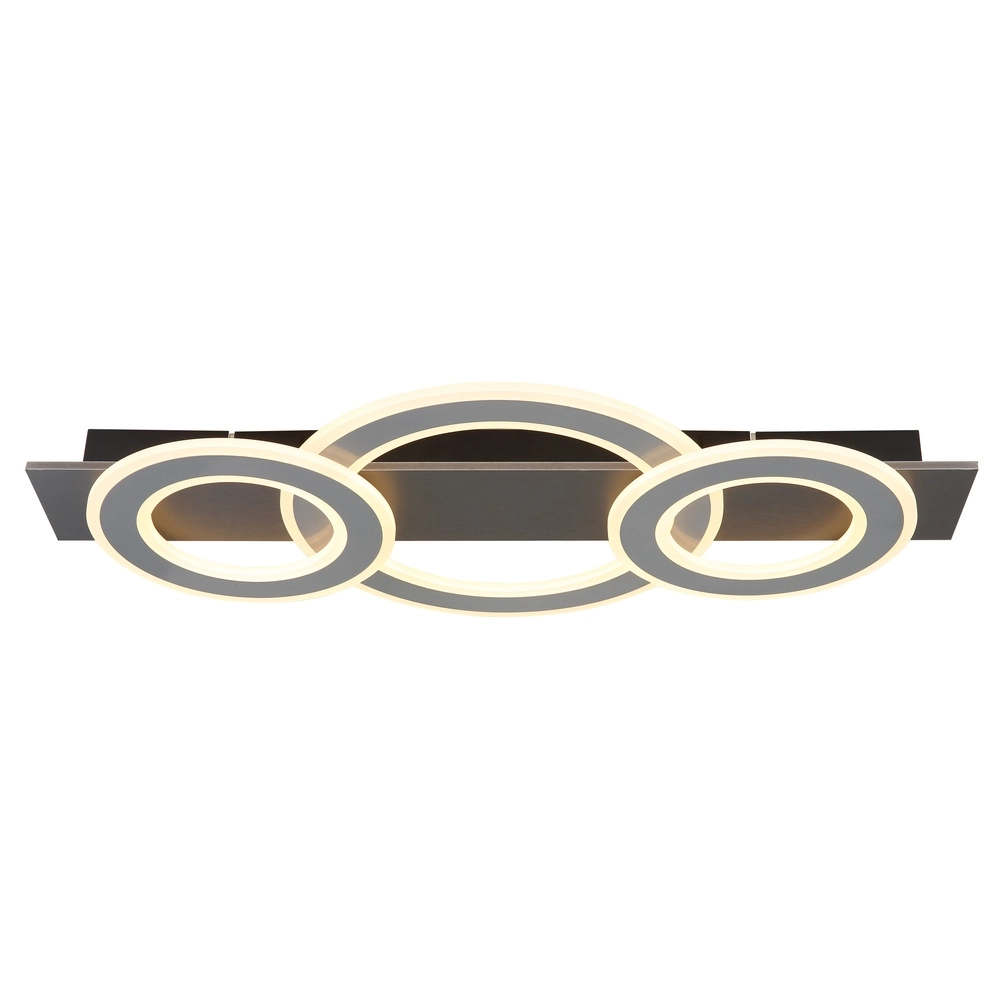 Lampe de plafond à design Jayden Anneaux 3 d’anthracite Globo 9007371456055