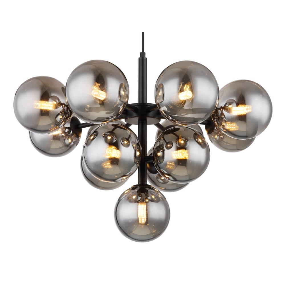 Suspension noire Grappy 13 lumières Globo 9007371459117