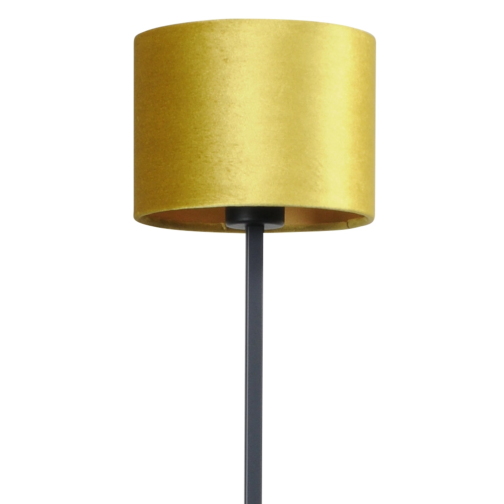 Lampadaire noir Venus 150cm avec abat-jour jaune ocre Masterlight 8718121207469