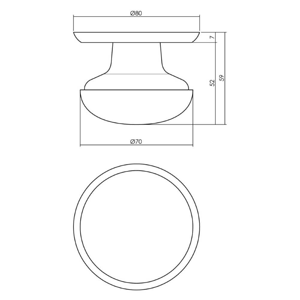 Poignée de porte avant Castor chrome mat Ø 8cm Intersteel 8714186094457