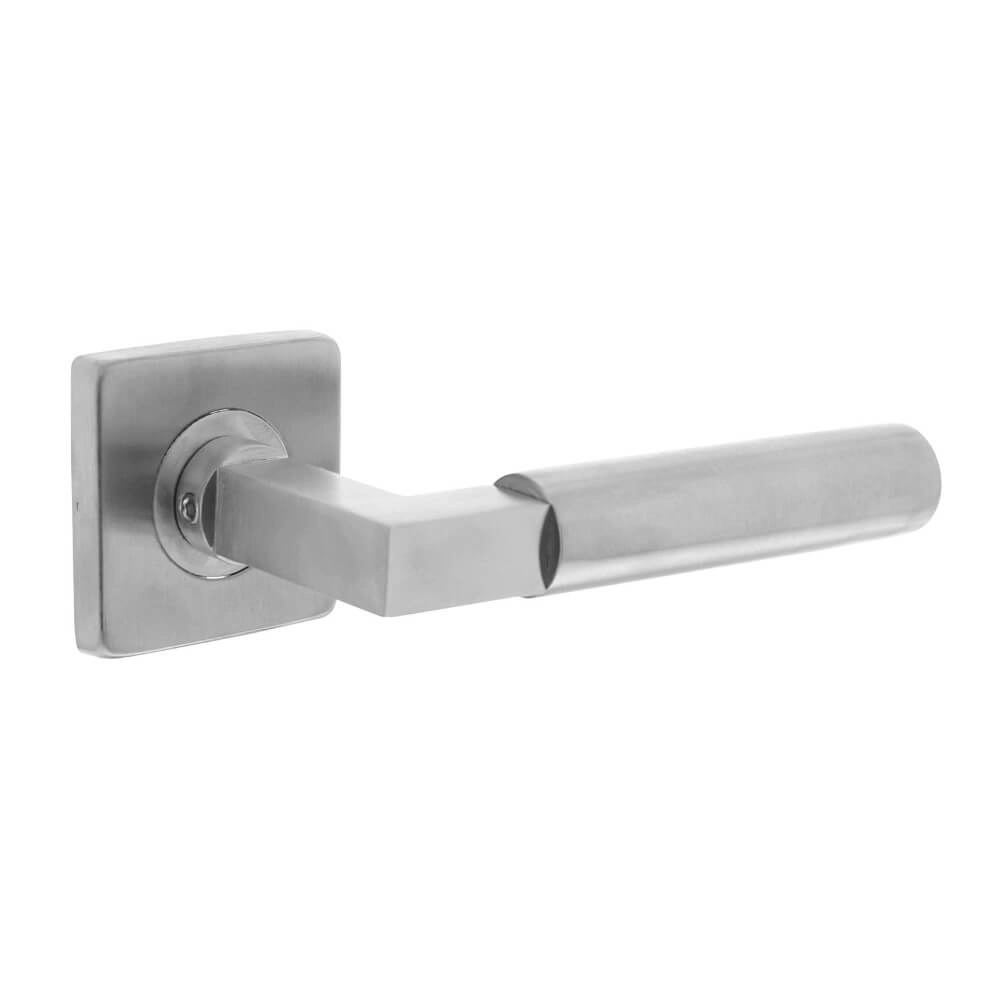 Poignée de porte moderne Bau-Stil Rosace carrée en acier inoxydable Poignée de porte moderne Bau-Stil Rosace carrée en acier inoxydable
