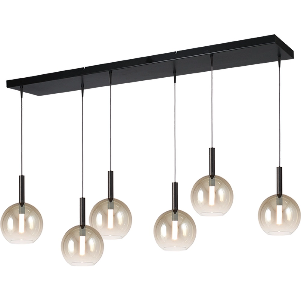 Lampe pendante 6L Ø17cm Lido Ball avec du verre doré qui s’estompe.