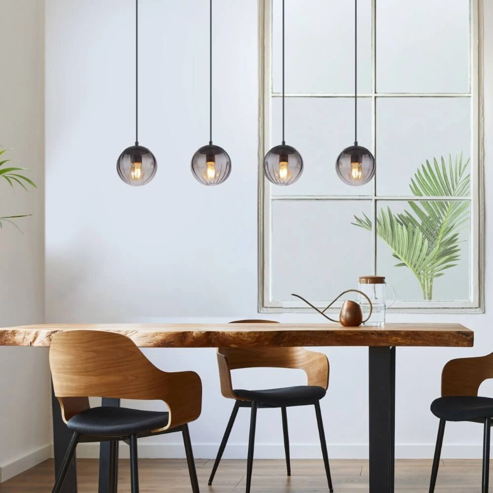 Lampe suspendue 4 lumières Dallerta verre de fumée Globo 9007371452569