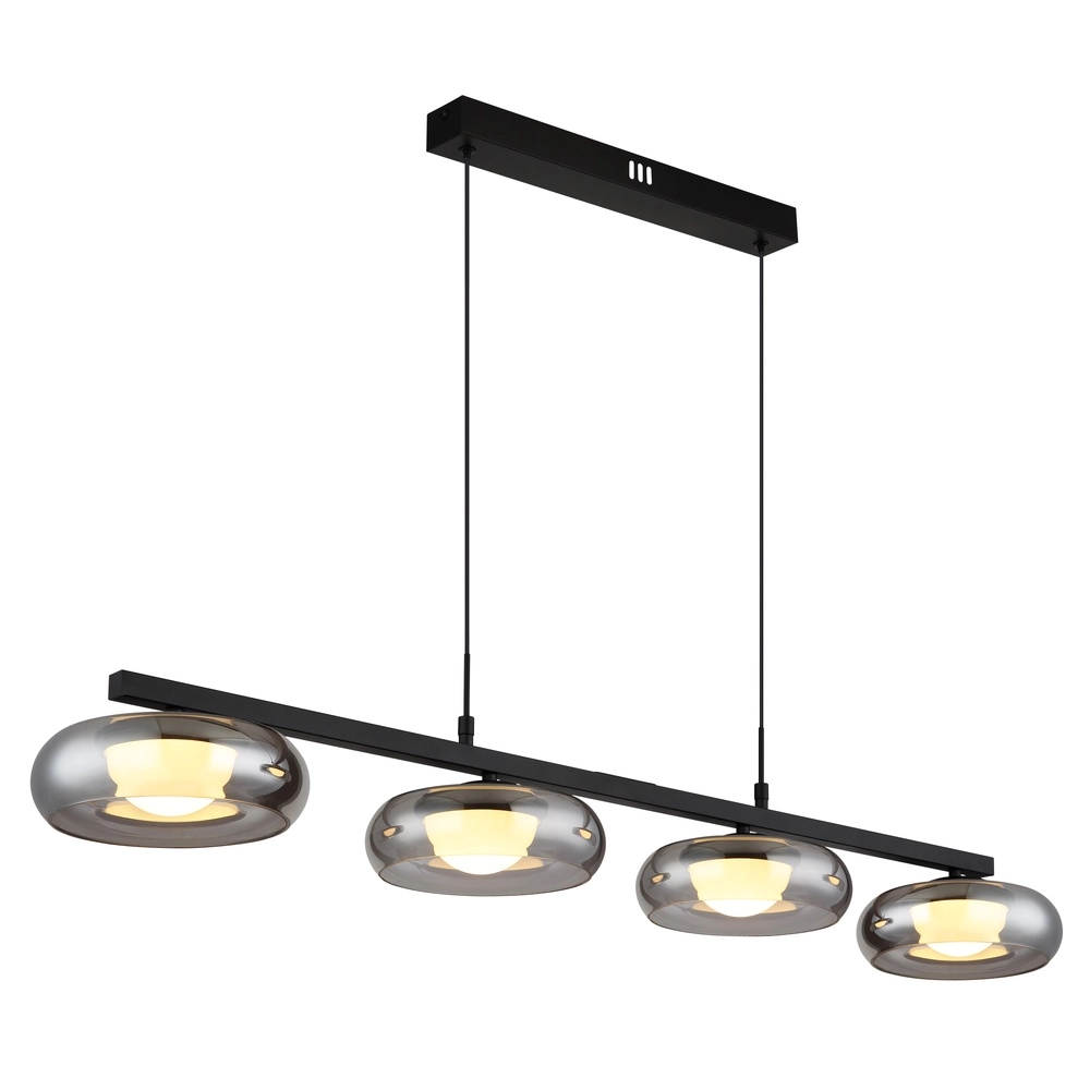 Lampe pendante de conception Carlene Noir à 4 lumières Globo 9007371569182