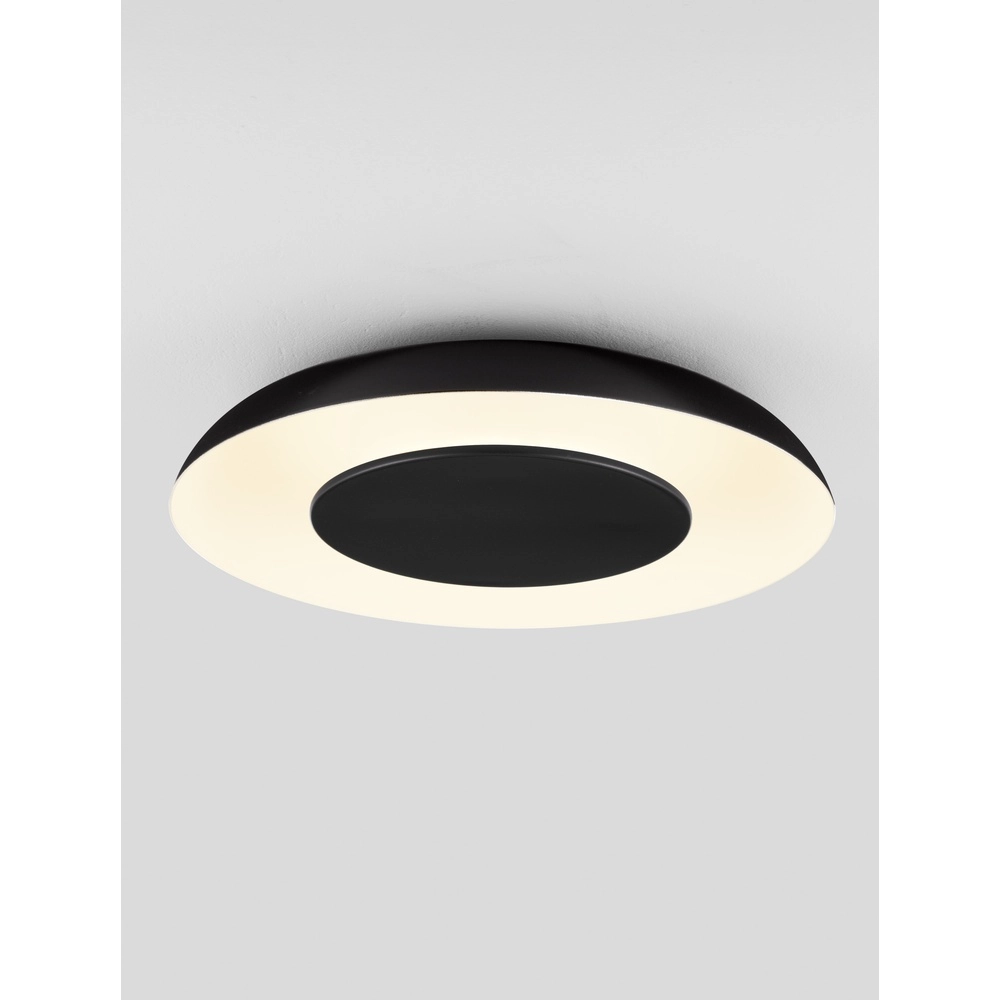Plafonnier design Epos Ø 40cm noir avec blanc Plafonnier design Epos Ø 40cm noir avec blanc