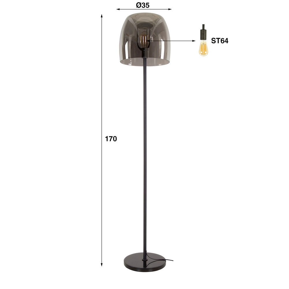 Lampe de pied en verre Drift Ø 35cm - 170cm de hauteur Lyora 8716803512672