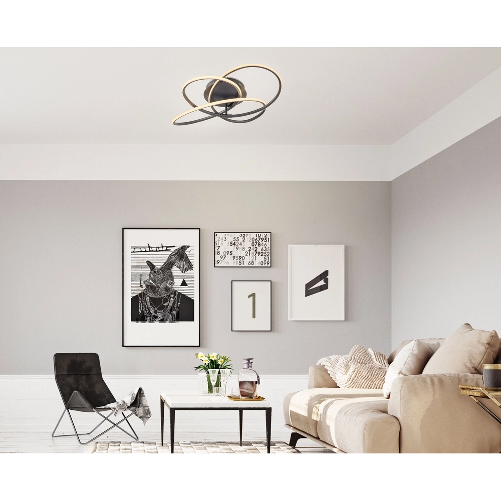 Lampe de plafond à design Panda noir Ø 60 cm Globo 9007371400430