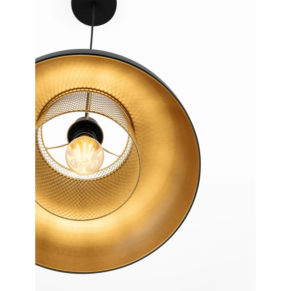Suspension Sqube noir avec or Lyora 5212017454799