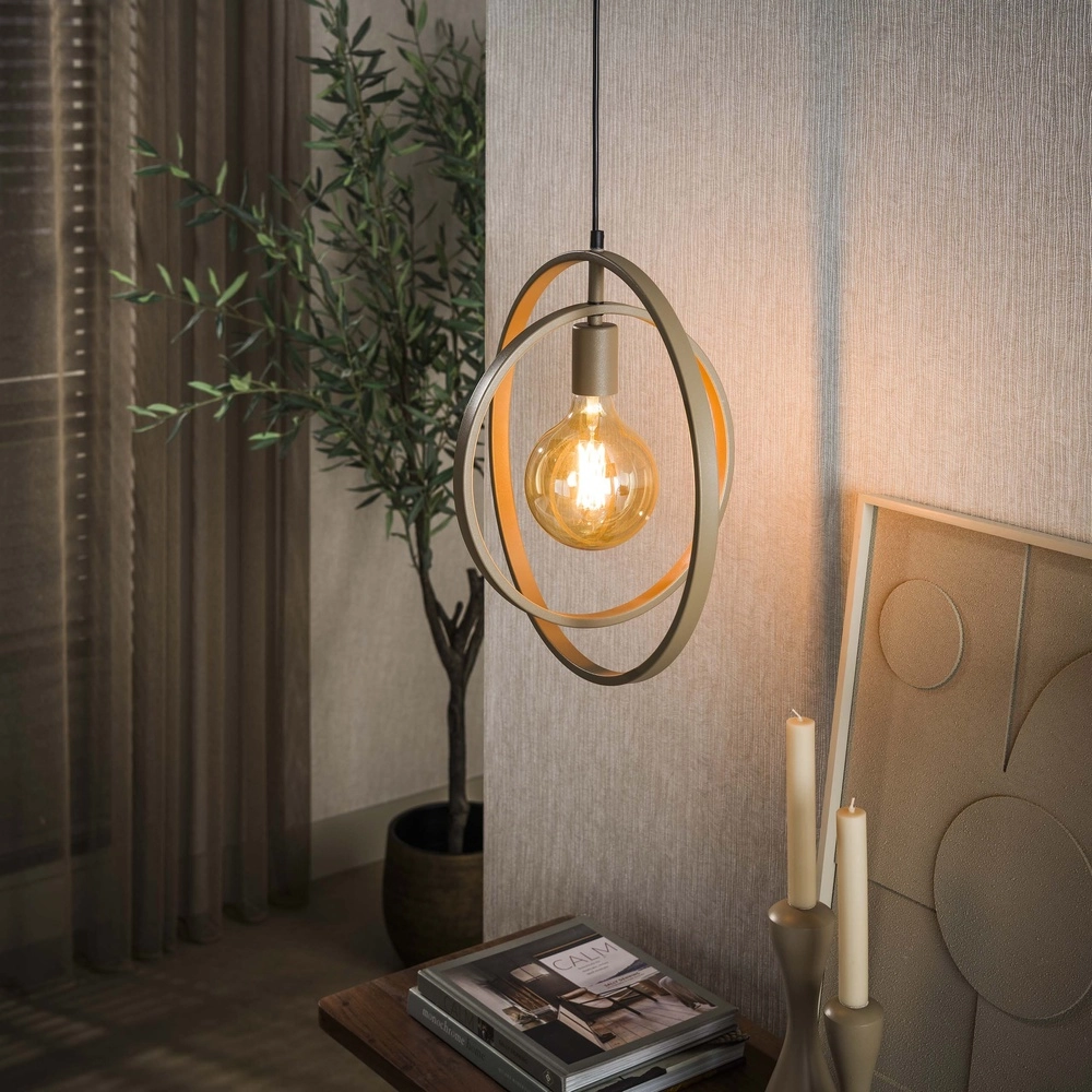 Lampe pendante moderne Ø 40cm Turn brun sable