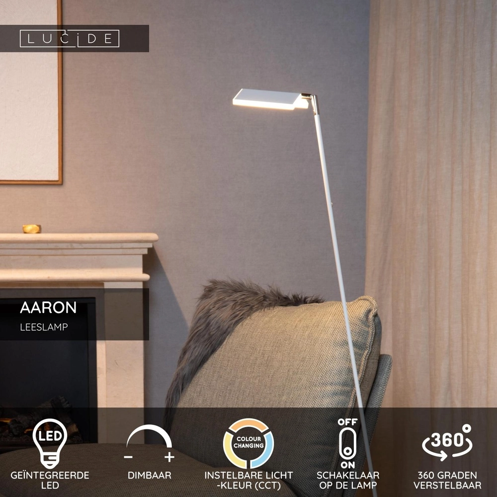 Lampe de lecture à LED Aaron Design White Lucide 5411212194046