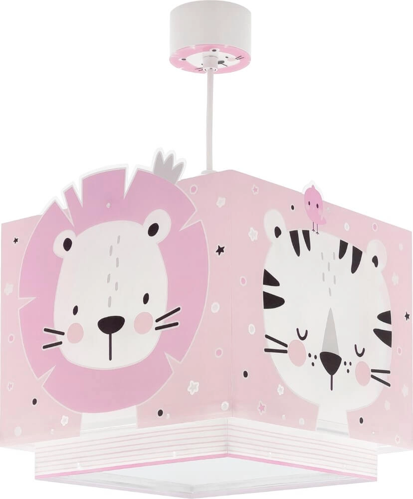 Lampe suspendue chambre d'enfant Baby Jungle rose tendre avec du blanc Dalber 8420406001364