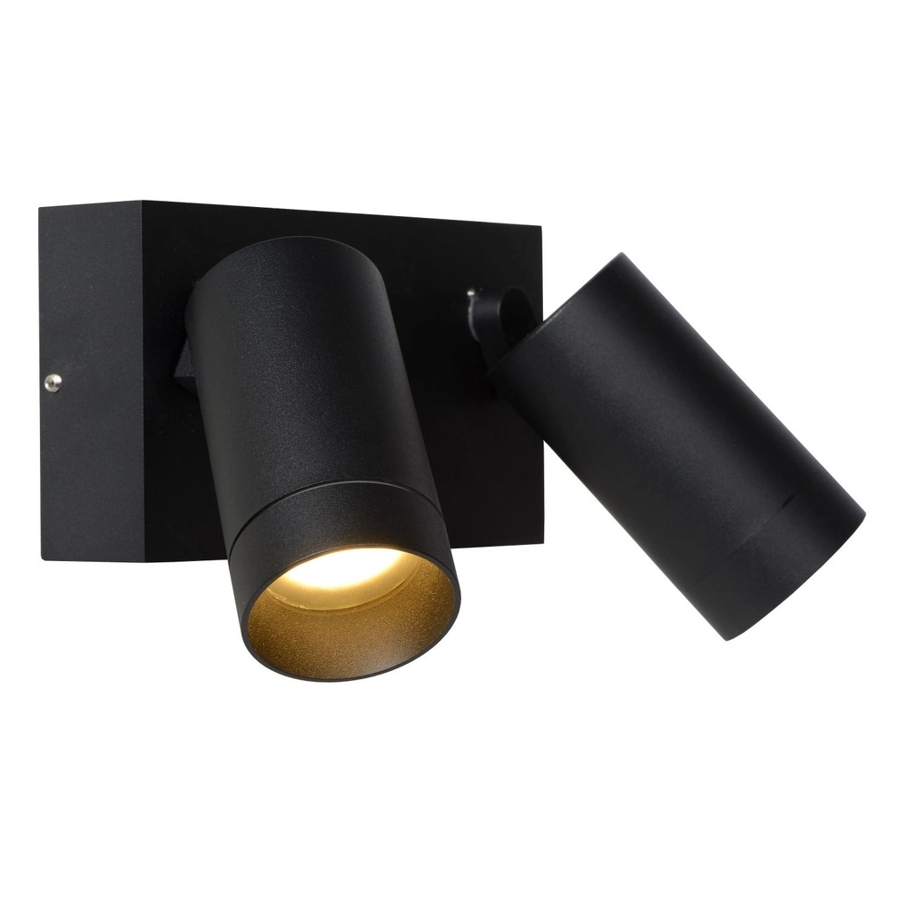 Projecteur mural Taylor Double IP54 avec capteur noir Lucide 5411212092717