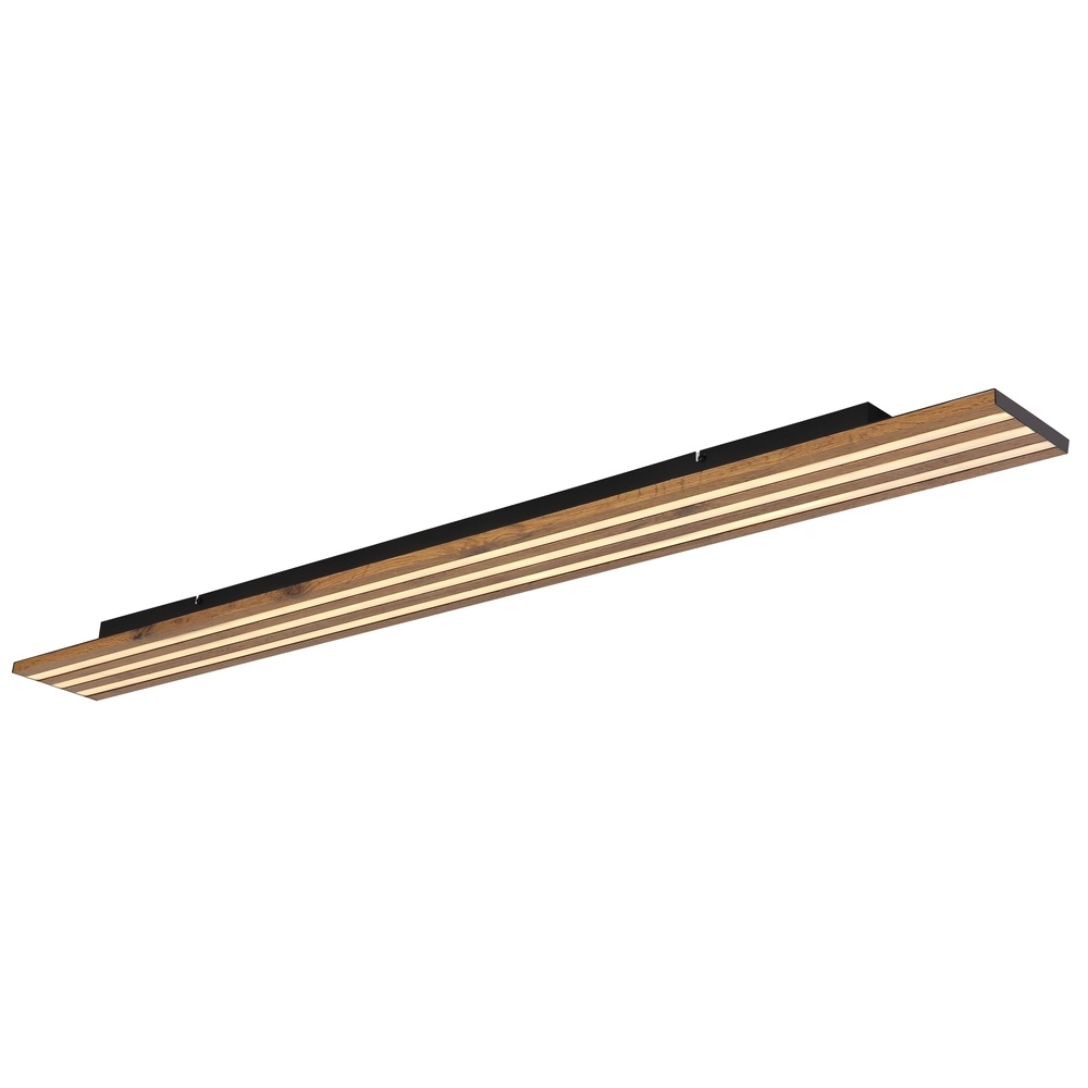 Lampe de plafond Hayden noir avec bois Globo 9007371586585