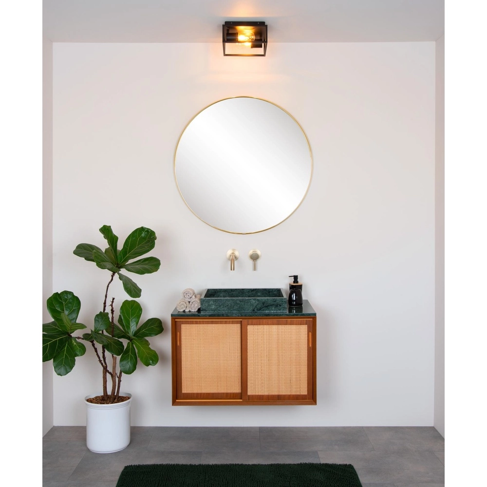 Lampe murale noire Carlyn Salle de bain à 2 lumières IP54 Lucide 5411212271709