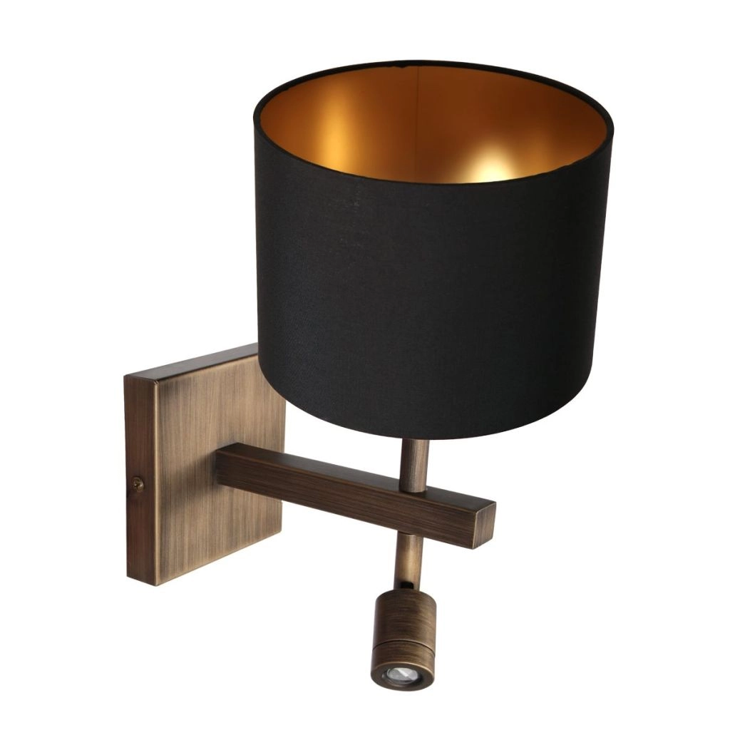 Lampe murale Stang avec capuche noire