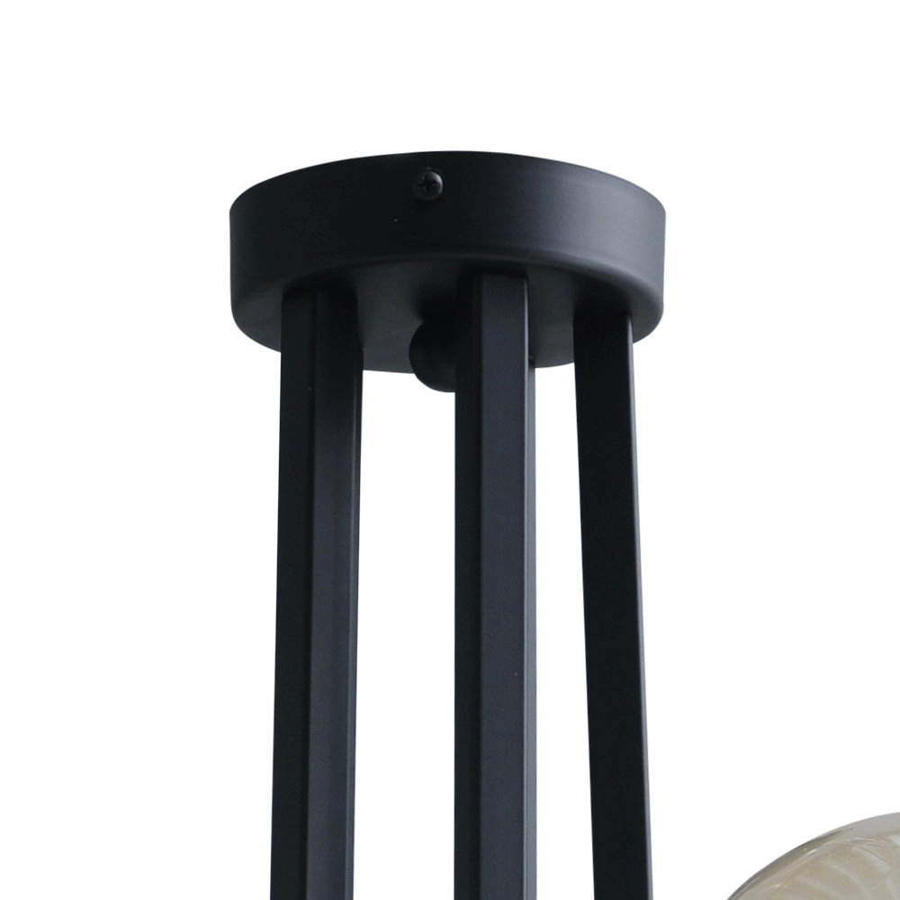 Plafonnier noir Tube 5 lumières avec garnitures dorées Masterlight 8718121188683