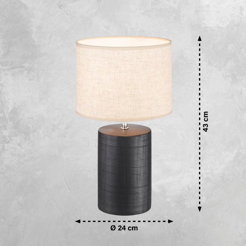 Lampe de table Bois Ø 24 cm Fischer & Honsel 4003694506601