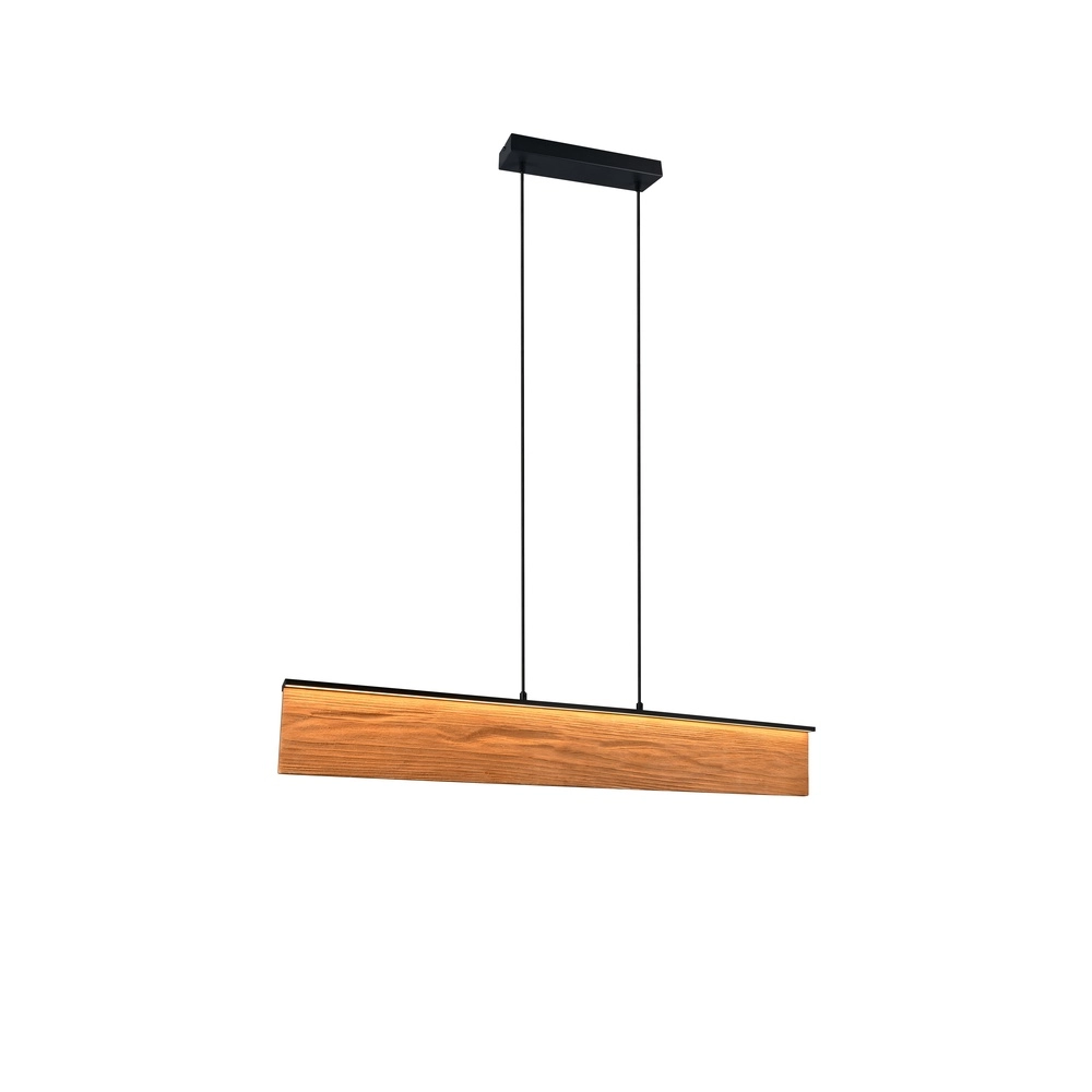 Suspension design Kalea noir avec bois