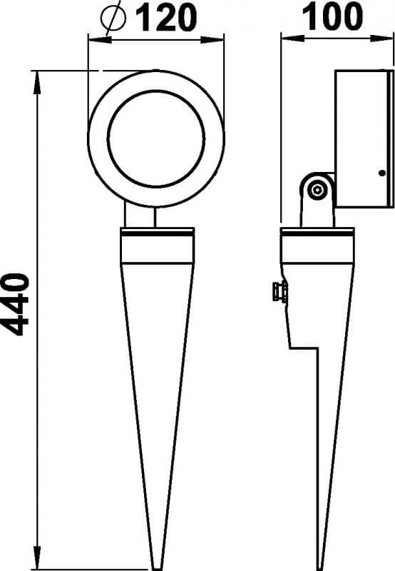 Spike spot Growie 12 watts - gris Albert 4007235923902