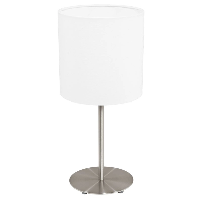 Lampe de table Pasteri 40cm chrome mat avec blanc