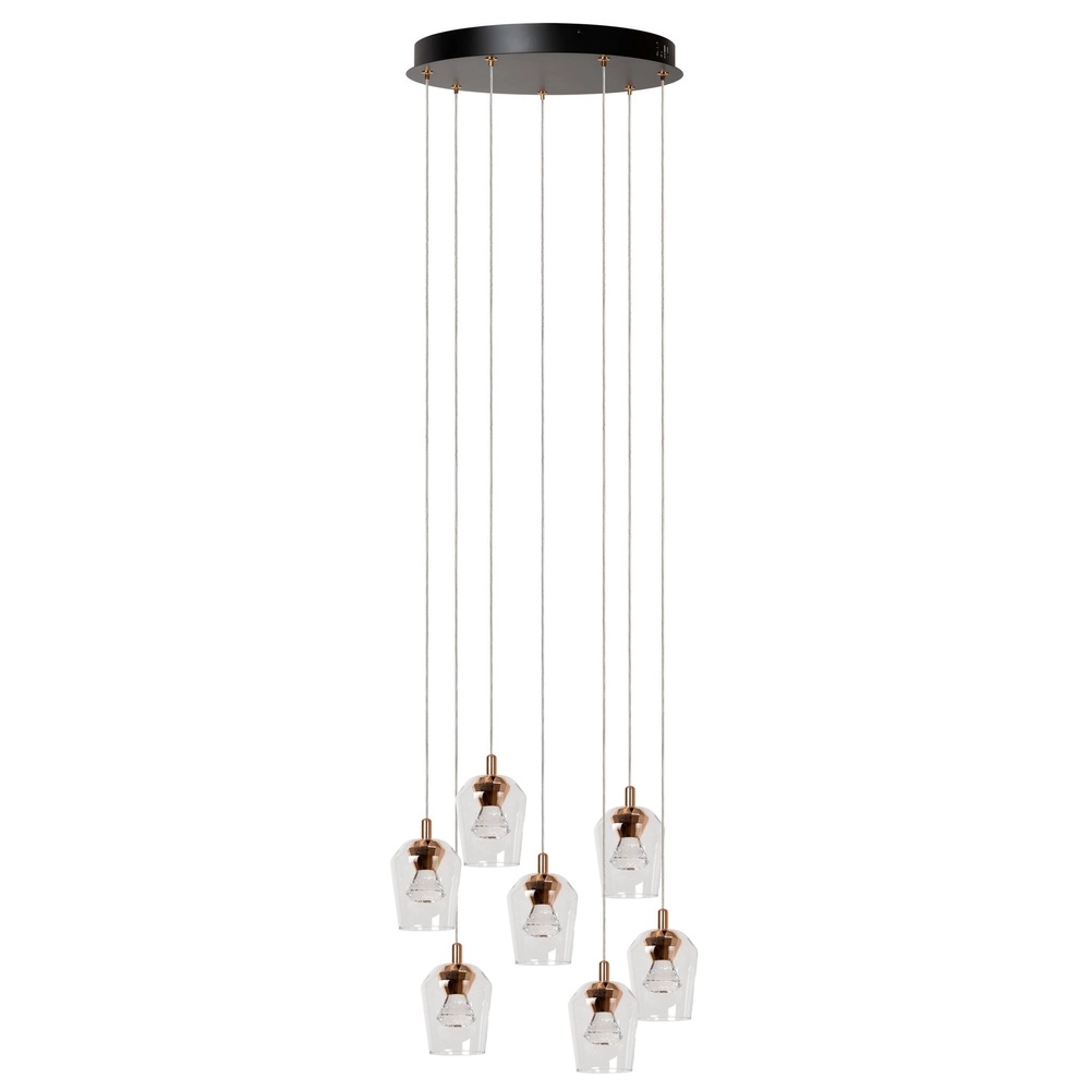 Lampe pendante unique Berliane Ronde à 7 lumières