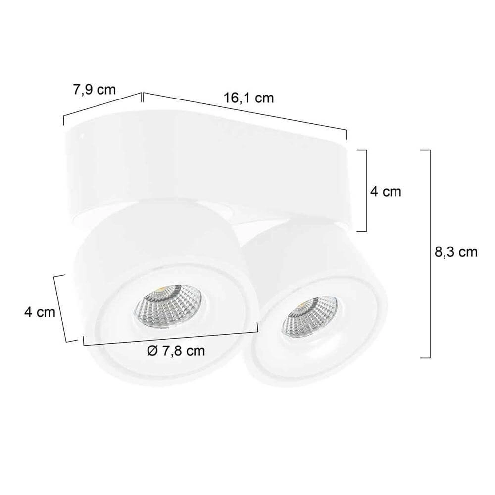 Plafonnier 2 lumières Fez Black Design blanc Steinhauer 8712746177336