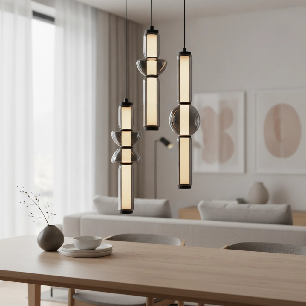Suspension design Ulon Verre fumé à 3 lumières