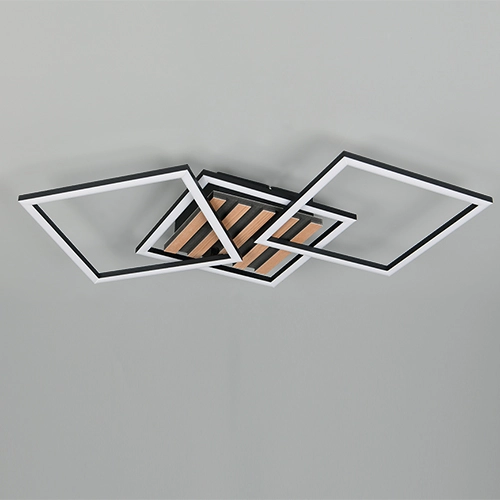 Lampe de plafond moderne Zaro Noir 74,5cm Trio 4017807682212