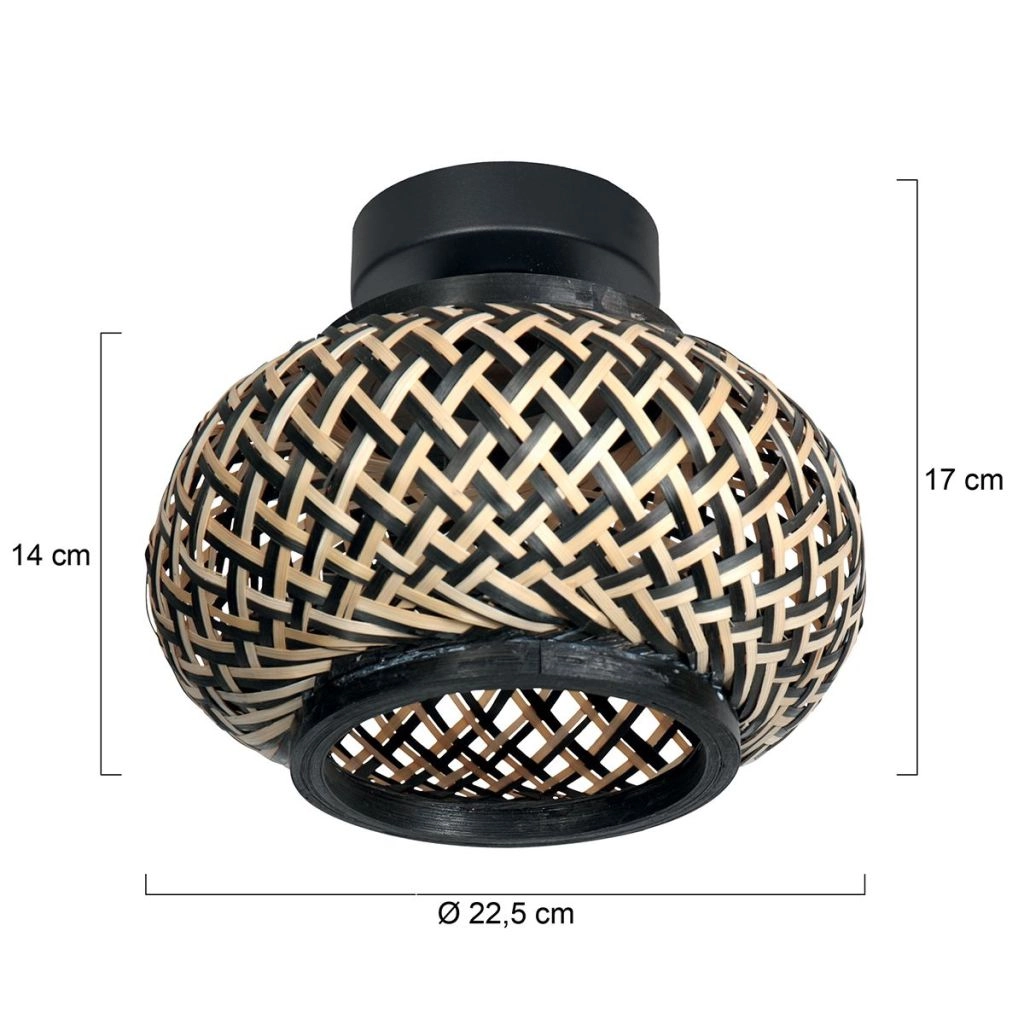 Lampe de plafond Nox Light avec une teinte en bambou Ø22,5 cm Steinhauer 8712746182958